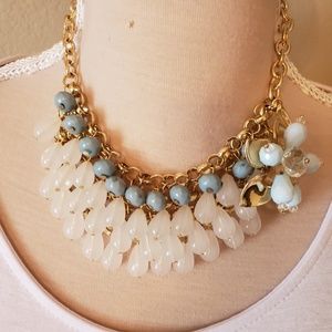 Gold Fashion Necklace with Flower Accent